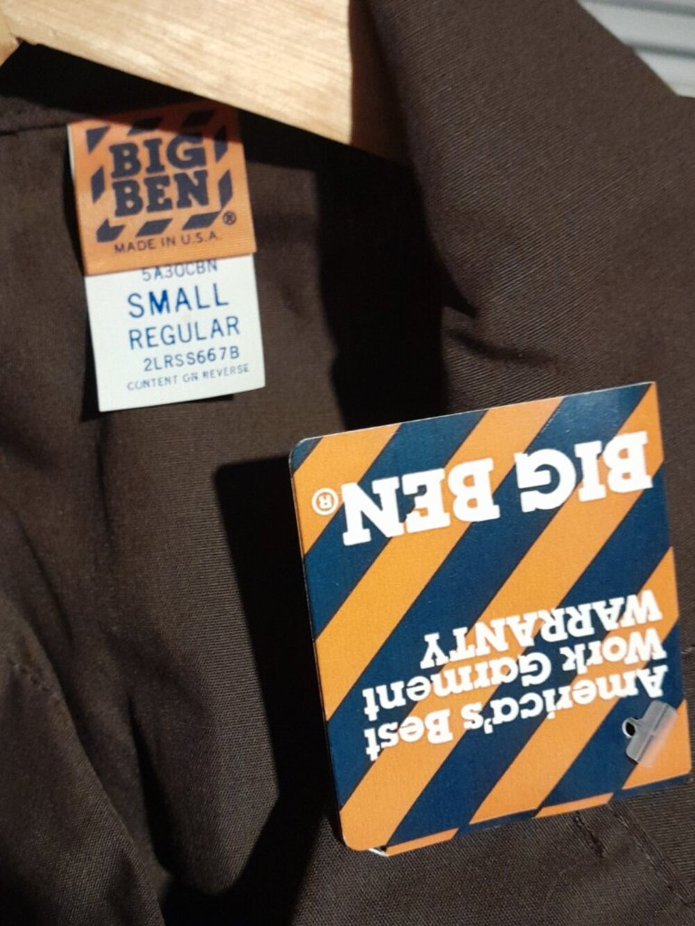 Vintage Big Ben Lightweight Jumpsuit Coverall Zippered Brown Small - Picture 3 of 8